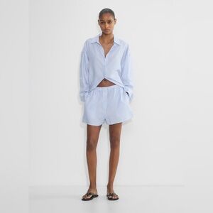 Aritzia Poplin Striped Shorts